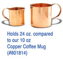 Solid Copper Soup Mug compared with Coffee Mug