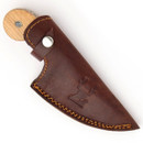 Damascus Custom Hunter Skinner Knife with Leather Belt Sheath