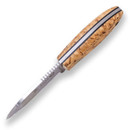 Fixed-blade Avispa Scandi Curly Birch Handle Survival and Bushcraft Knife Hand Made in Spain