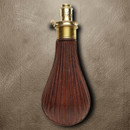 Hawksley Replica Scalloped Brown Leather Powder Flask