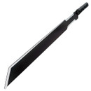 Licensed Dune Long Blade of Duncan Idaho has semi-gloss black stainless steel blade engraved with Caladanian letters TVWYZ