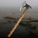 Vulture fantasy axe has stainless steel head and a solid burnt ash handle for a firm grip