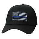 Thin Blue Line US Flag Cap has an embroidered American flag with “thin blue line” , adjustable, one size fits most