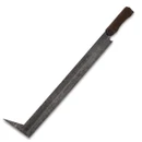 LOTR Uruk-hai Scimitar has a full tang high carbon steel blade, leather wrapped grip, blunt tip and spike
