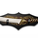 LOTR Officially Licensed High Elven Warrior Sword with C of A and silk screened wood display plaque
