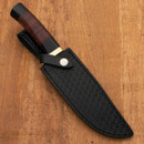 Damascus Bowie Knife with Leather Sheath