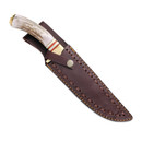 Damascus Frontier Stag Handle Hunter - sheath