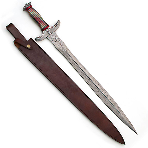 Dragon Piercer Damascus Fantasy Sword