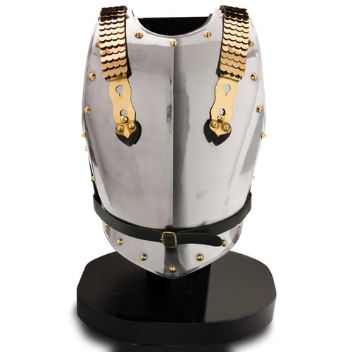 fully wearable Napoleonic era 1st Empire Cuirass with leather shoulder straps armored with brass scales
