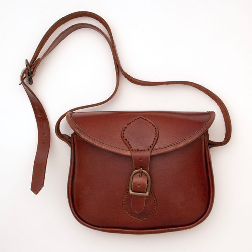versatile leather bag with strap for many historical eras, generously sized for currency, food, personal care items