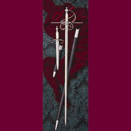 Left Handed Steel Swept Hilt Rapier by Windlass includes scabbard