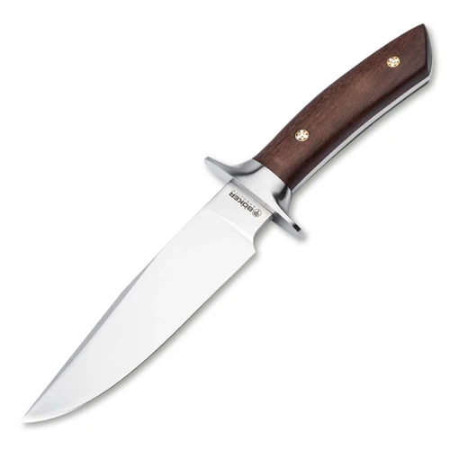 Boker Argentina Arbiltio Torito GX outdoor hunting knife has beautiful Guayacan Ebony scales, ACX 390 steel drop point blade