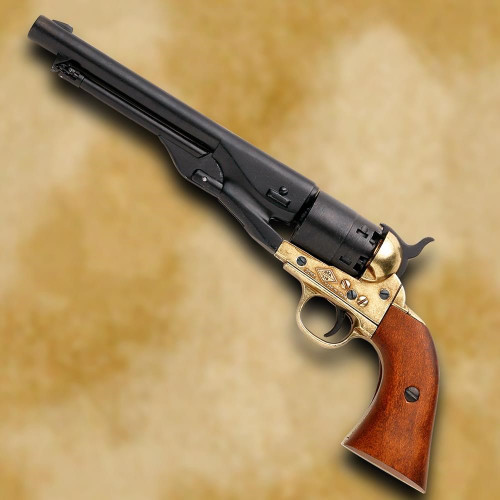 1860 Army Civil War Revolver - Black & Brass Finish