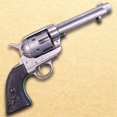 1873 Fast Draw Short Barrel Old West Revolver -  Antique Grey Finish