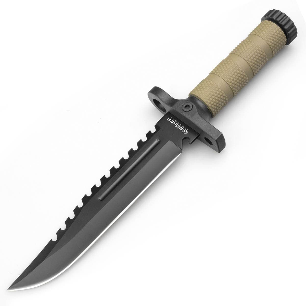 12 Hunting Bayonet Tactical Folding Knife Survival Army Knife 440 Blade  With Leather Knife Cover