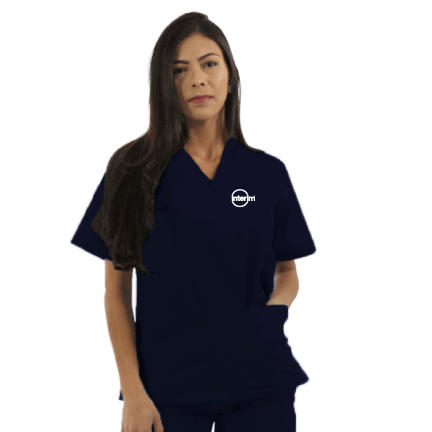 Unisex V-Neck Scrub Tunic, Navy