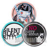 Anonymous Noise in no hurry to shout; & SILENT BLACK KITTY Button Badge 3pc set JAPAN MANGA Japanimedia Store FRONT