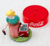 Coca-Cola Graffiti Picnic Cooler & Woman Toy Miniature Figure Kaiyodo JAPAN