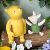 RARE!! Winnie the Pooh Classic Pooh & Piglet Mini Figure Wreath Benelic JAPAN