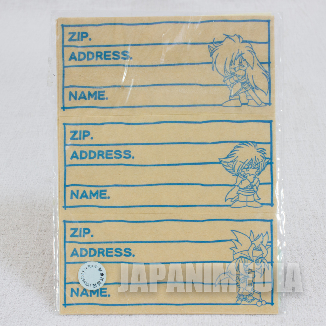 Slayers Try Address Sticker 3pc Sheet Lina Gourry Xelloss Japan Anime Manga Japanimedia Store