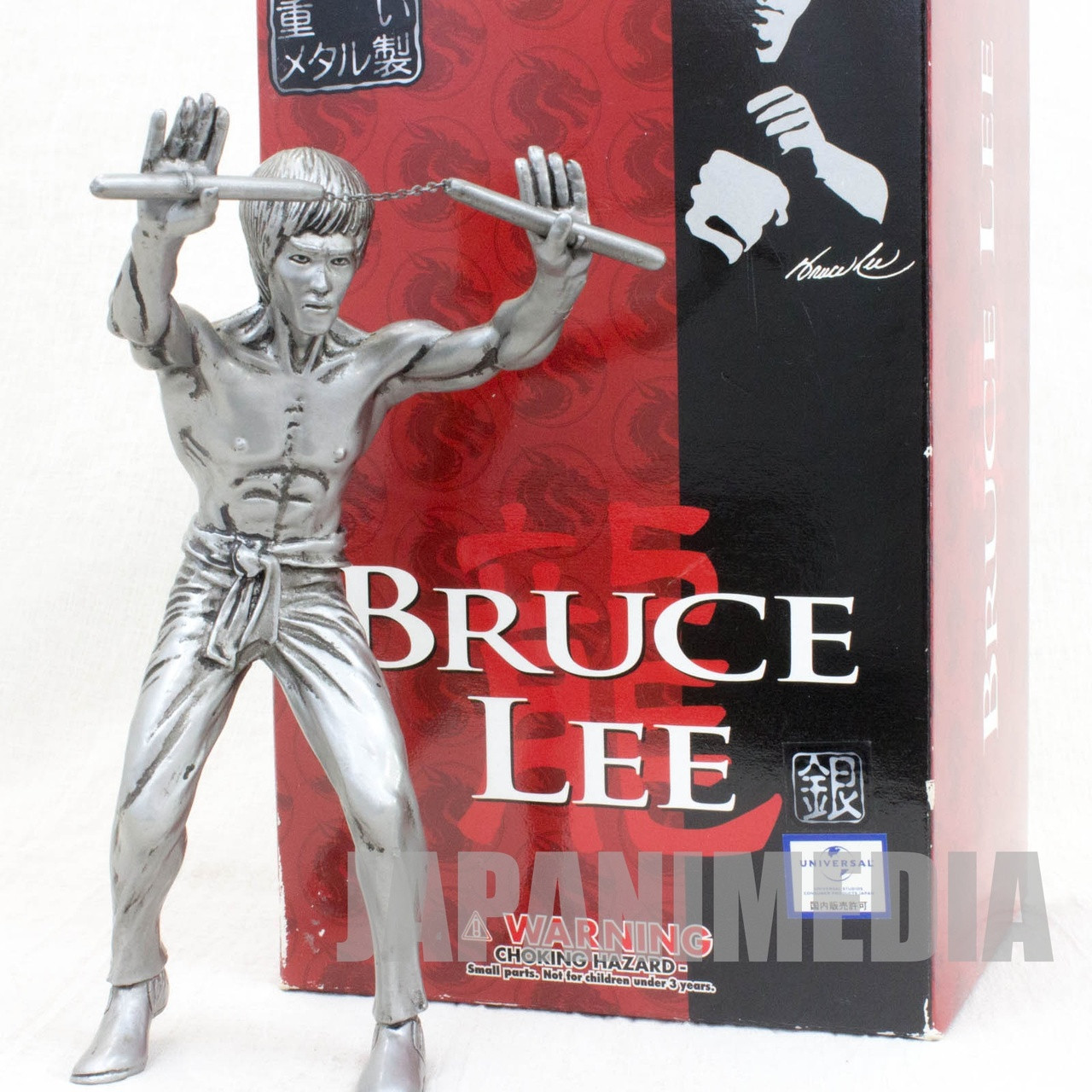 BRUCE LEE Metal Statue Figure Silver ver. Medicom Toy JAPAN KUNG FU ...