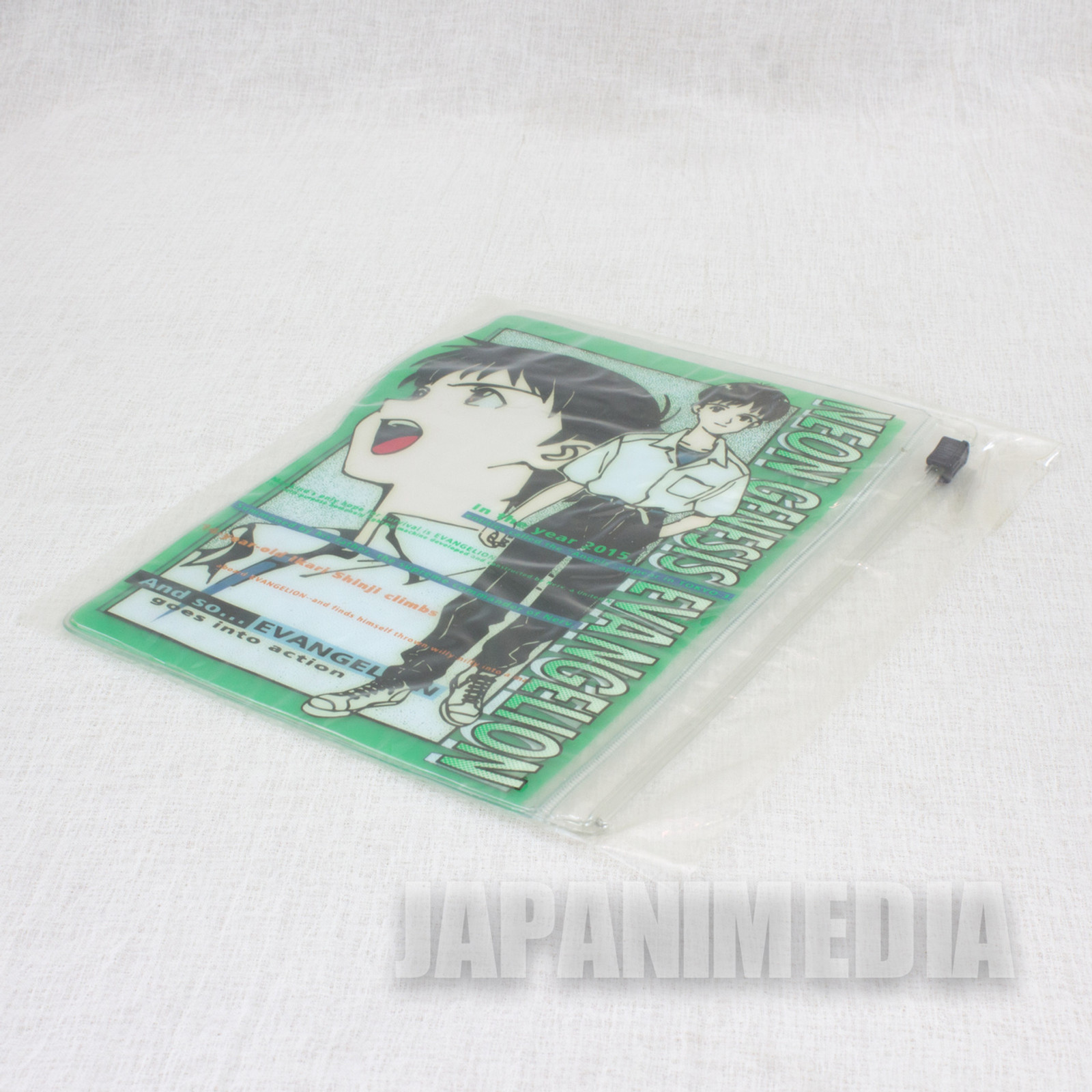 Retro RARE Evangelion Shinji Ikari Mini Clear pouch Bag JAPAN ANIME
