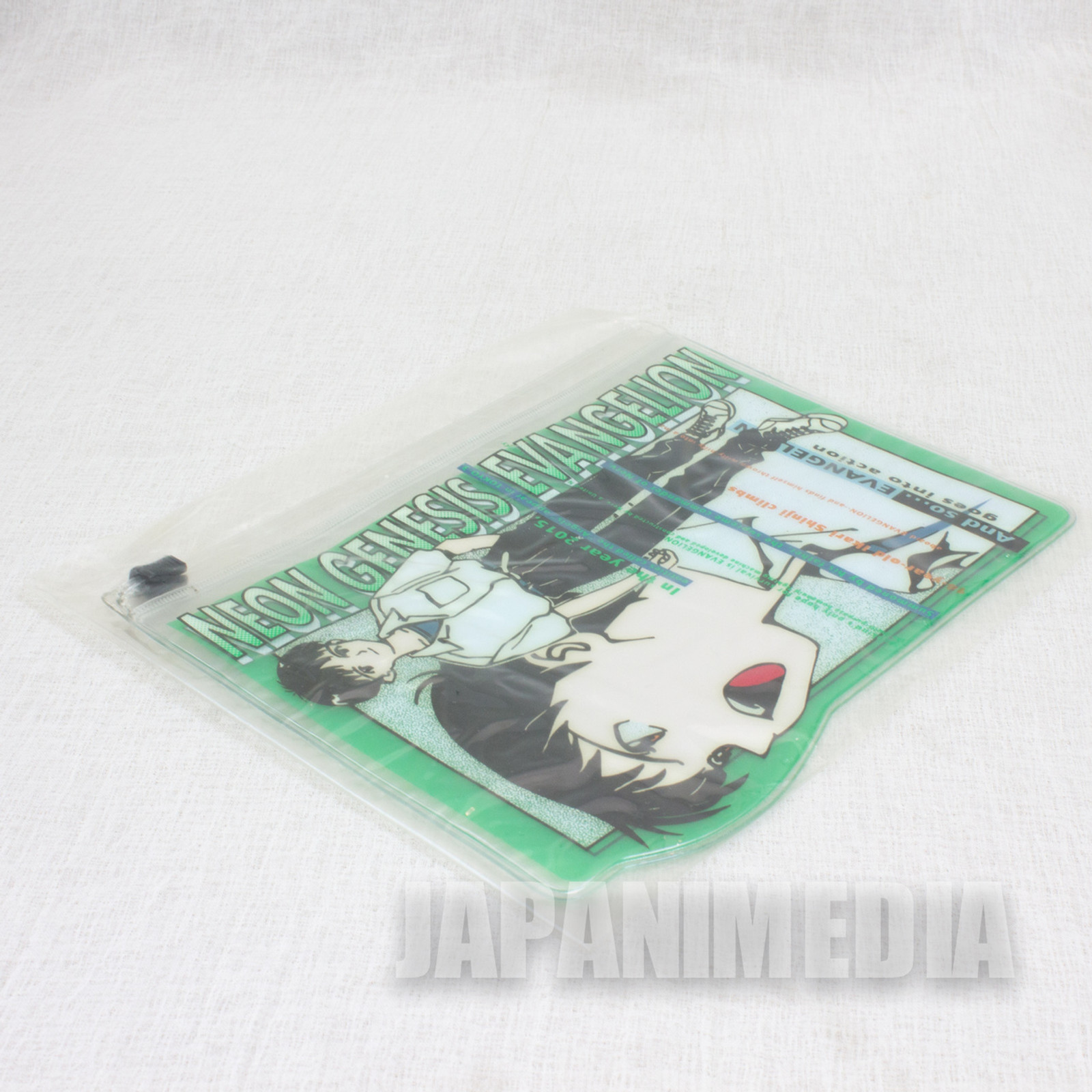 Retro RARE Evangelion Shinji Ikari Mini Clear pouch Bag JAPAN ANIME