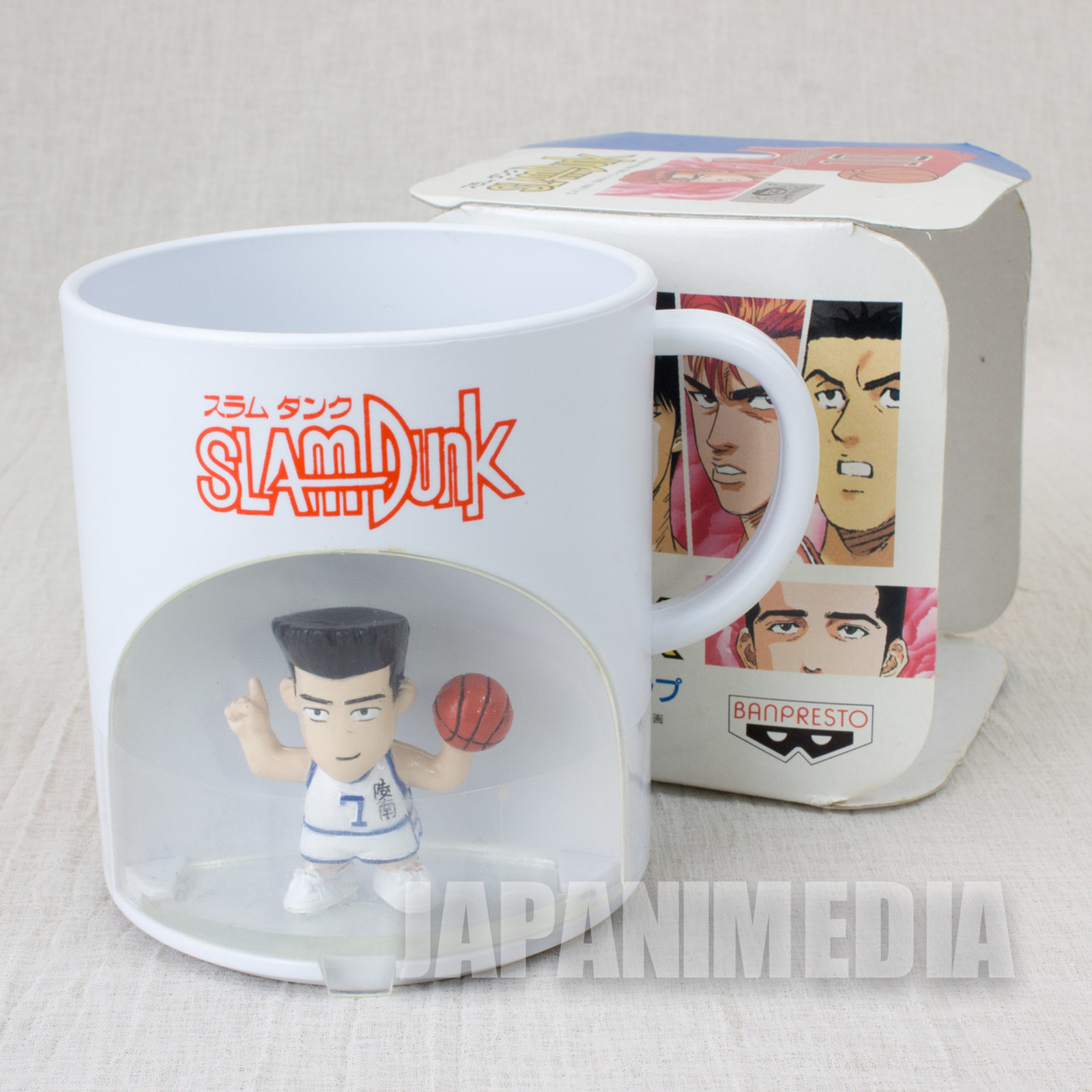 SLAM DUNK Akira Sendoh Team Ryonan #7 Figure in Plastic Mug Banpresto JAPAN ANIME MANGA