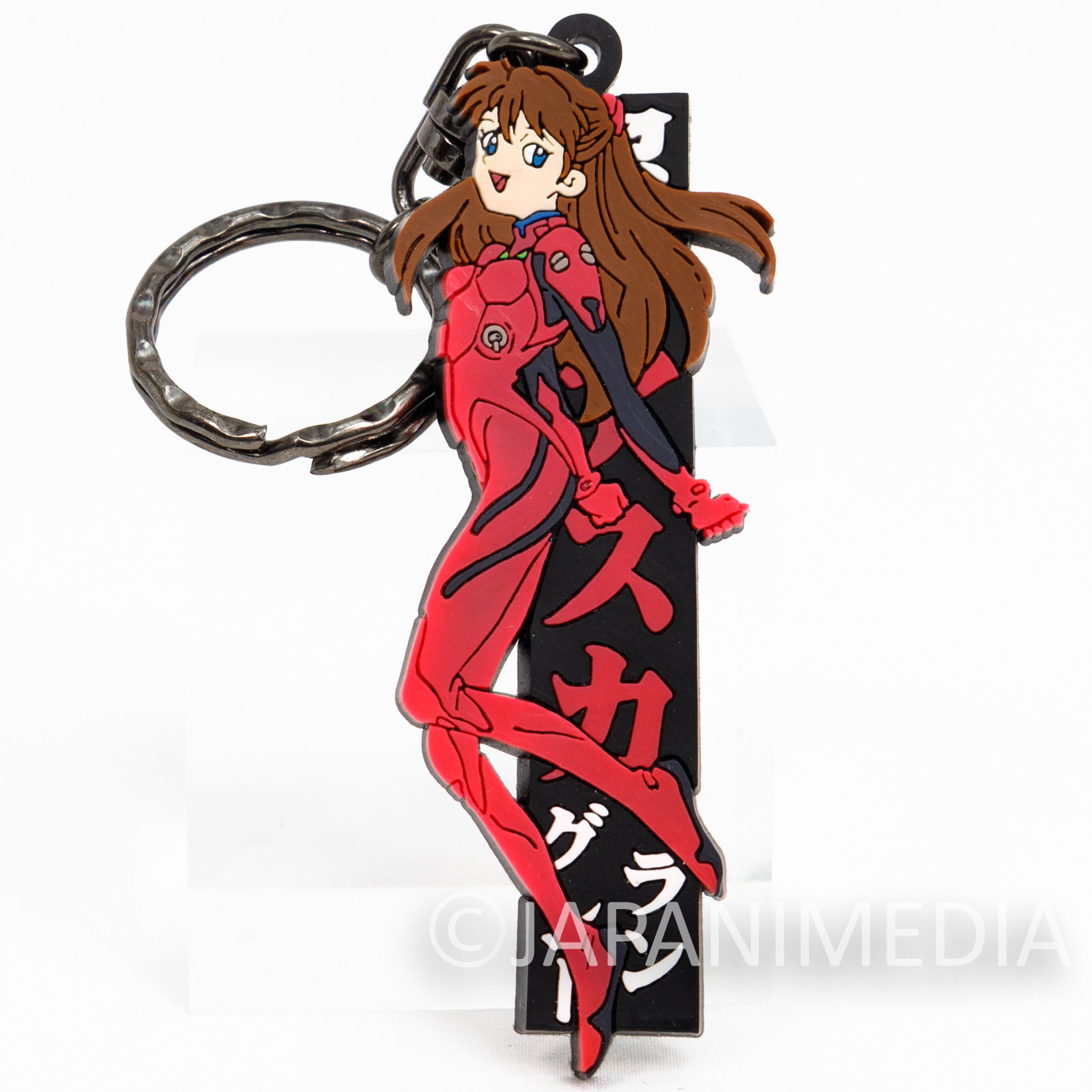 Retro RARE Evangelion Asuka Langley Plug Suit Rubber Mascot Keychain JAPAN ANIME