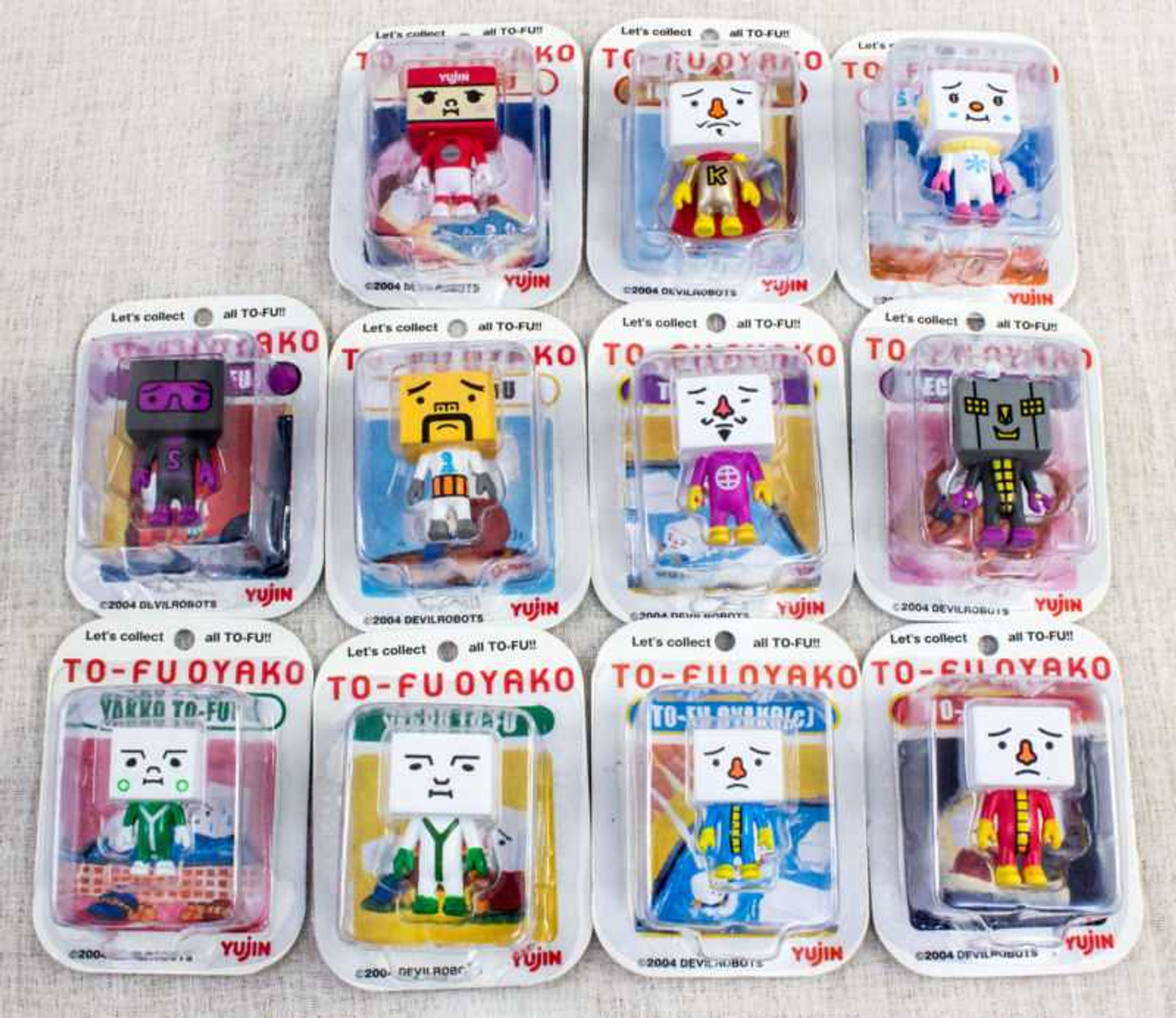 Set of 11 To-Fu Oyako Mini Blister Pack Collection Figure Yujin Devilrobot JAPAN Japanimedia Store FRONT