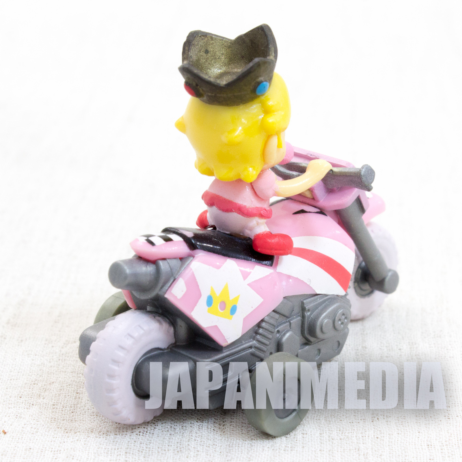 Super Mario Kart Wii Baby Princess Peach Mini Figure Pull Back Car Bike JAPAN