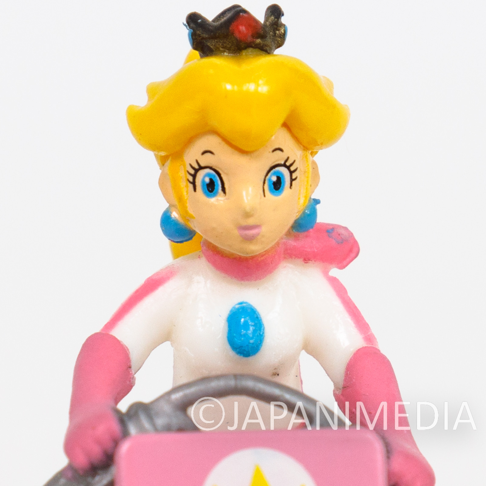 Super Mario Kart Wii Princess Peach Mini Figure Pull Back Car Bike JAPAN