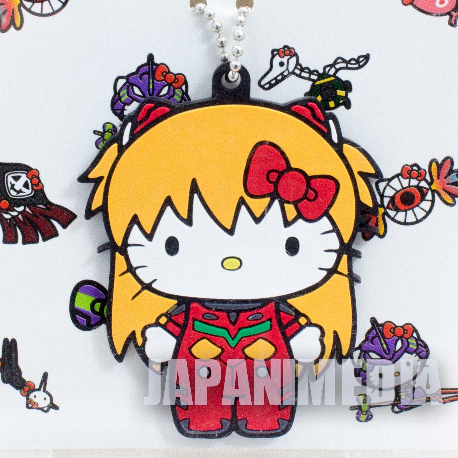 Evangelion x Hello Kitty Asuka Langley Rubber Mascot Ballchain JAPAN ANIME MANGA