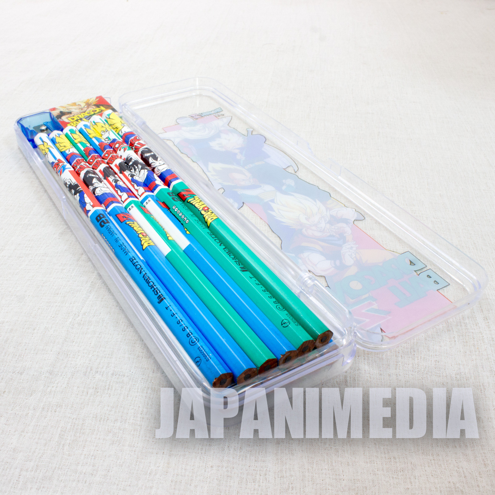 Dragon Ball Z Plastic Pen Case + Pencil + Eraser + Pencil Sharpener