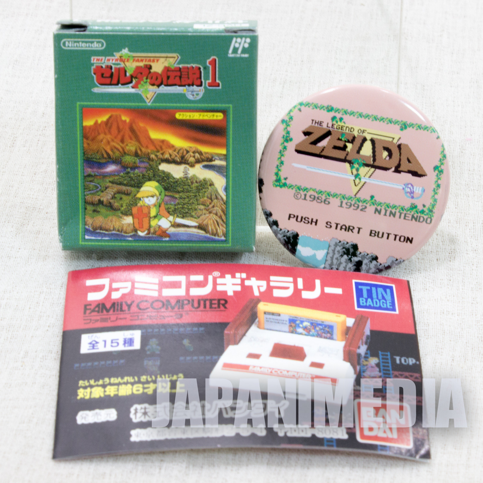 The Legend of Zelda Pins Badge #1 Nintendo JAPAN FAMICOM NES