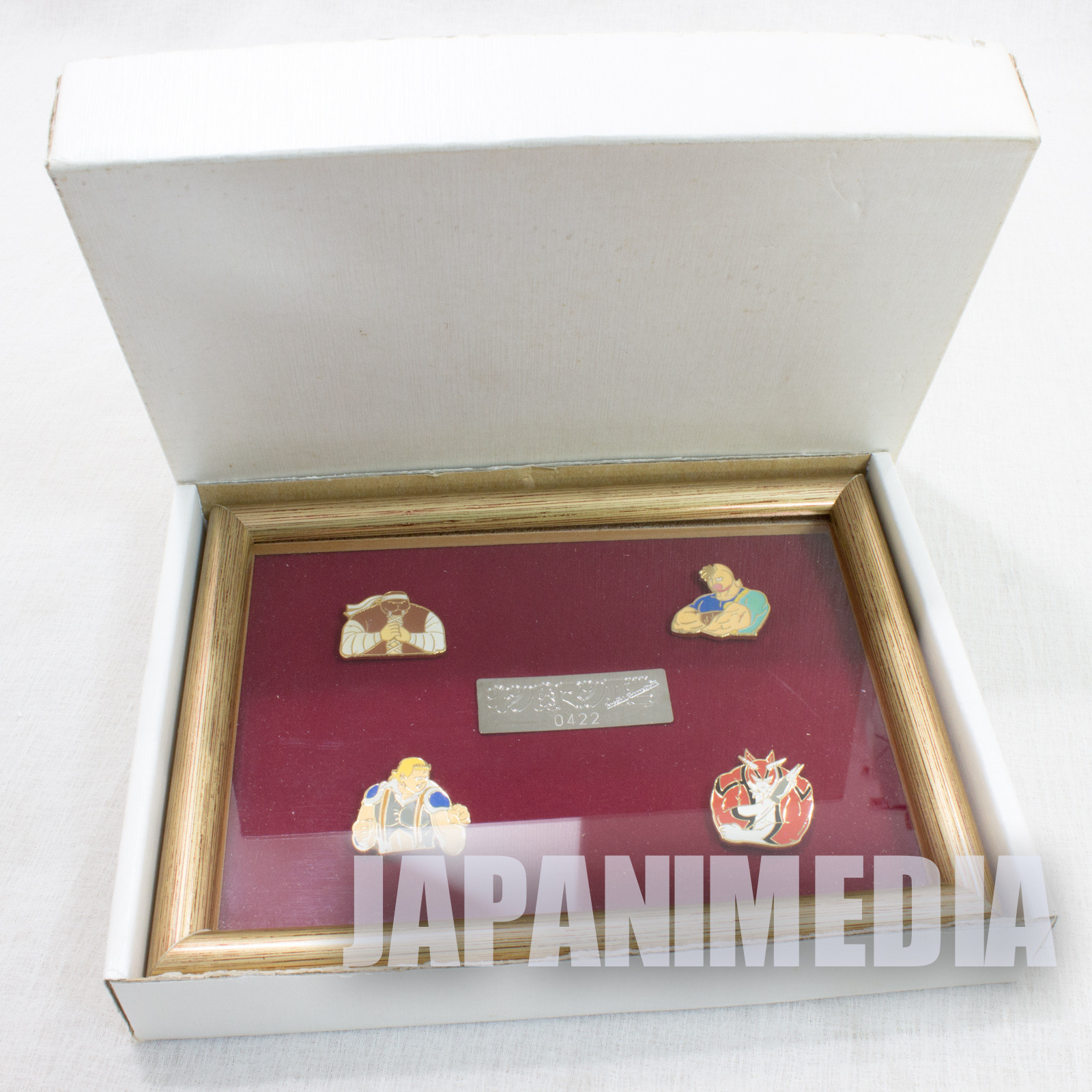 RARE! KINNIKUMAN 2nd Generations Pins 4pc Set w/Frame JAPAN ANIME