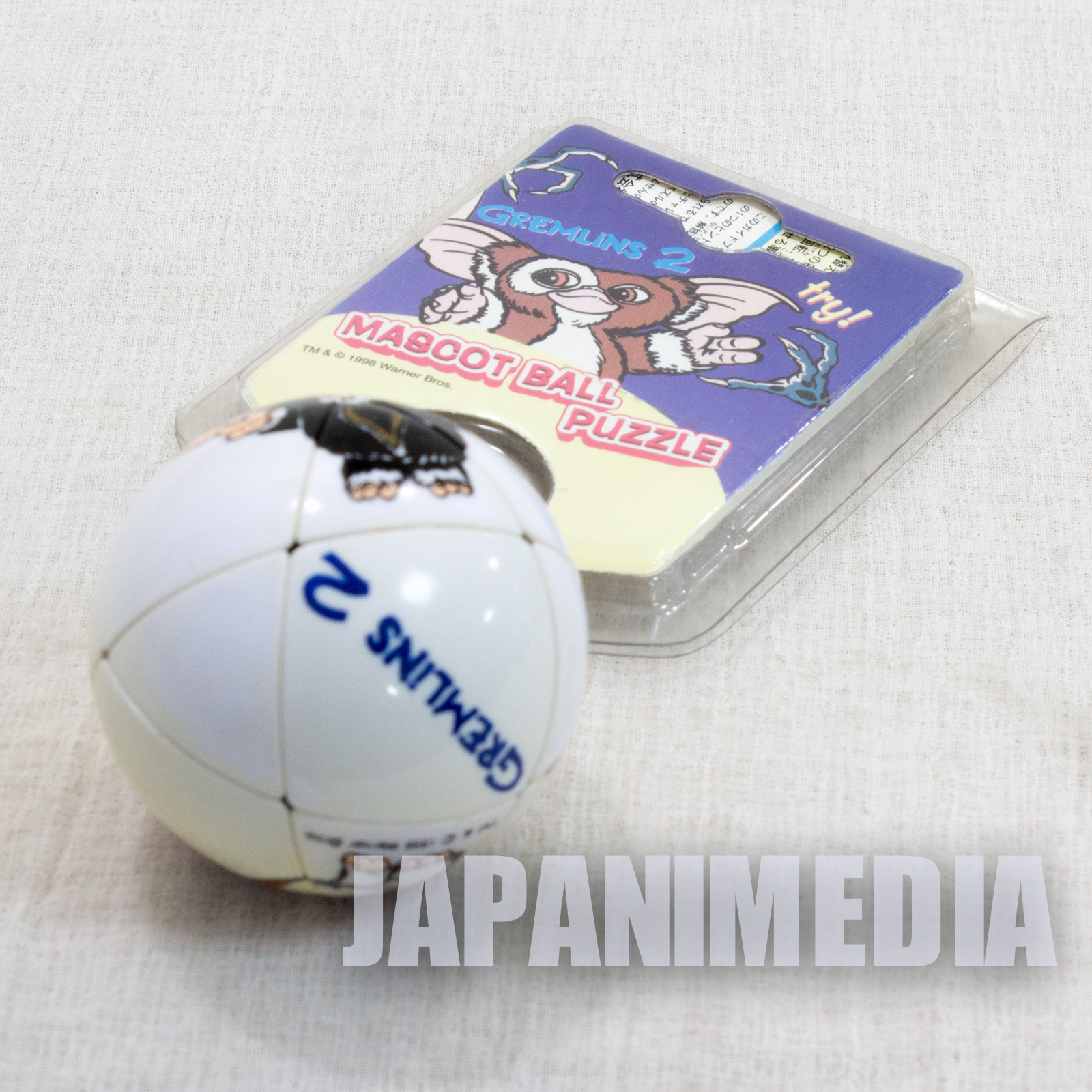 RARE! Gremlins 2 Gizmo Mohawk Mascot Ball Puzzle Keychain Jun Planning JAPAN