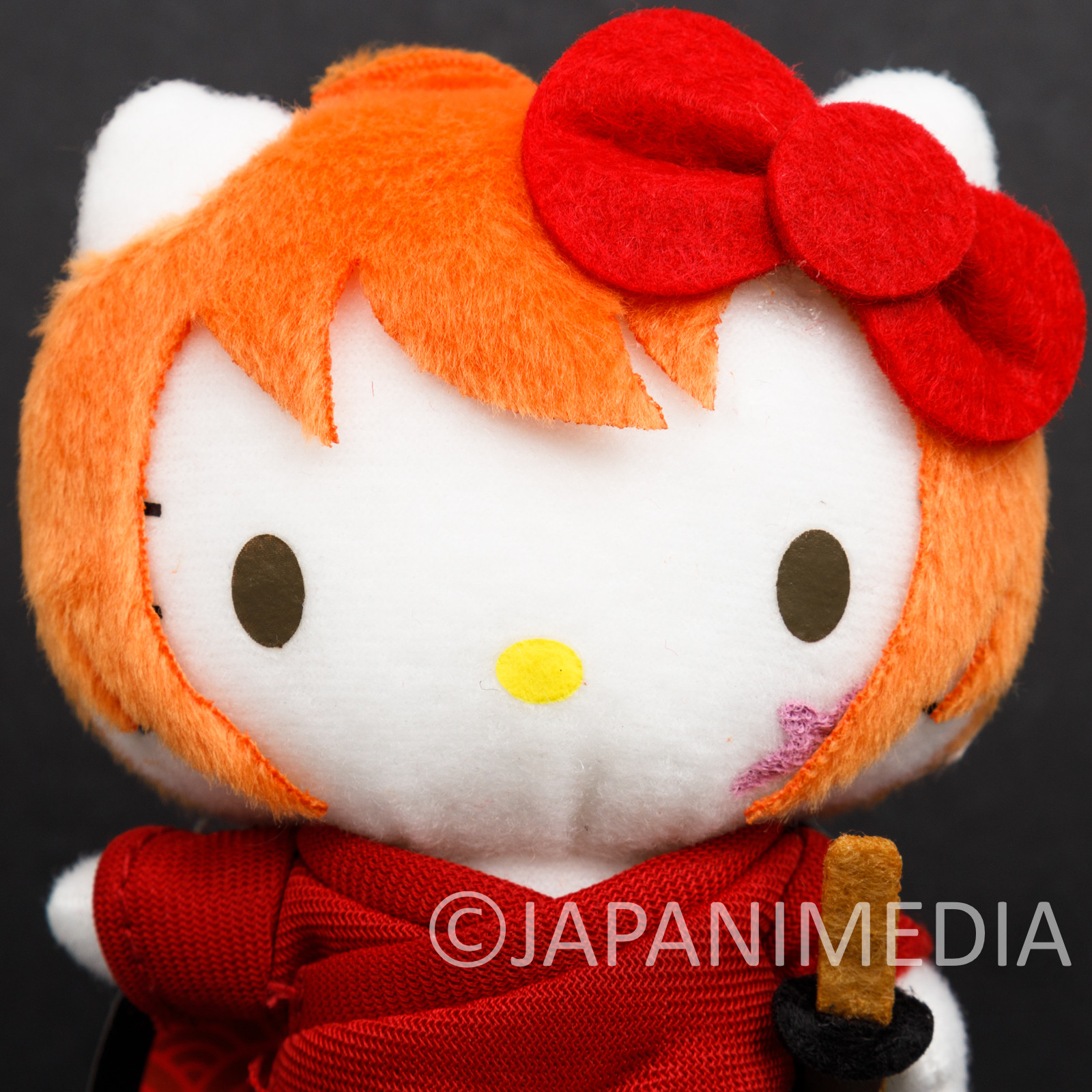 Rurouni Kenshin Himura Kenshin x Hello Kitty Plush Doll Ballchain JAPAN ANIME