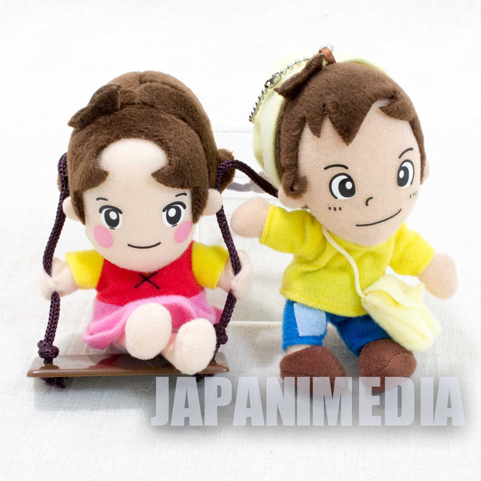 Heidi Girl of the Alps Heidi on Swing + Peter Mini Plush Doll Set JAPAN Japanimedia Store FRONT