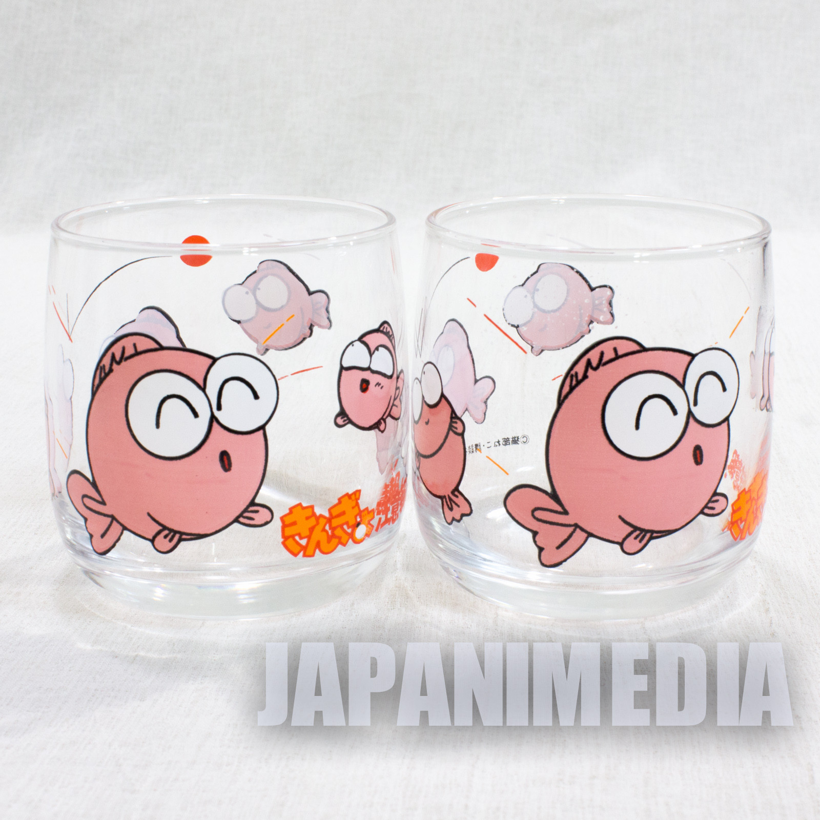 RARE! Goldfish Warning! Gyopi-chan Glass 2pc Set JAPAN ANIME MANGA