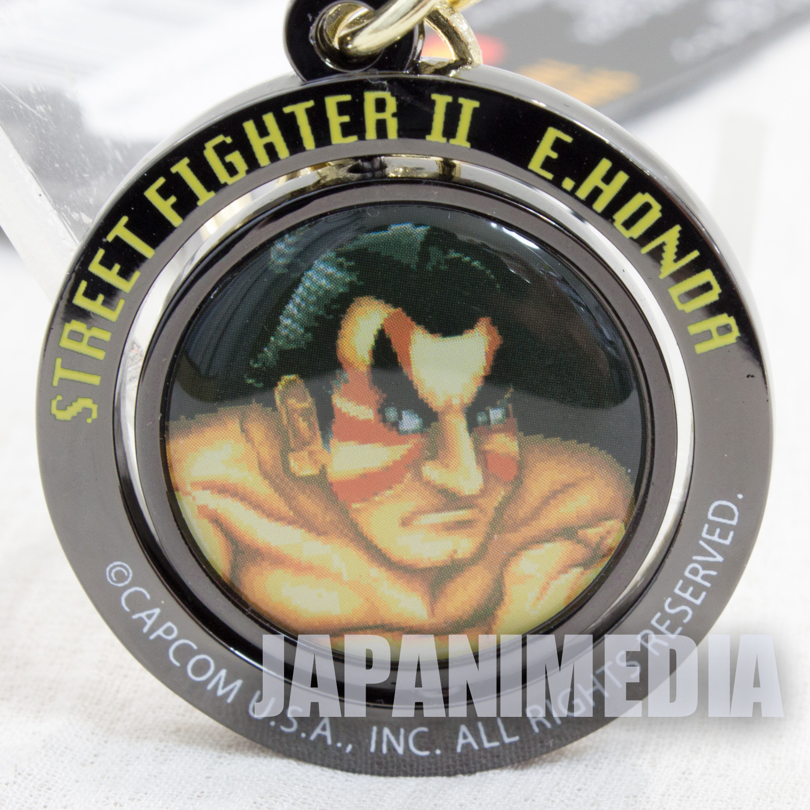 Street Fighter 2 E. Honda Turn Metal Mascot Keychain Capcom Character JAPAN