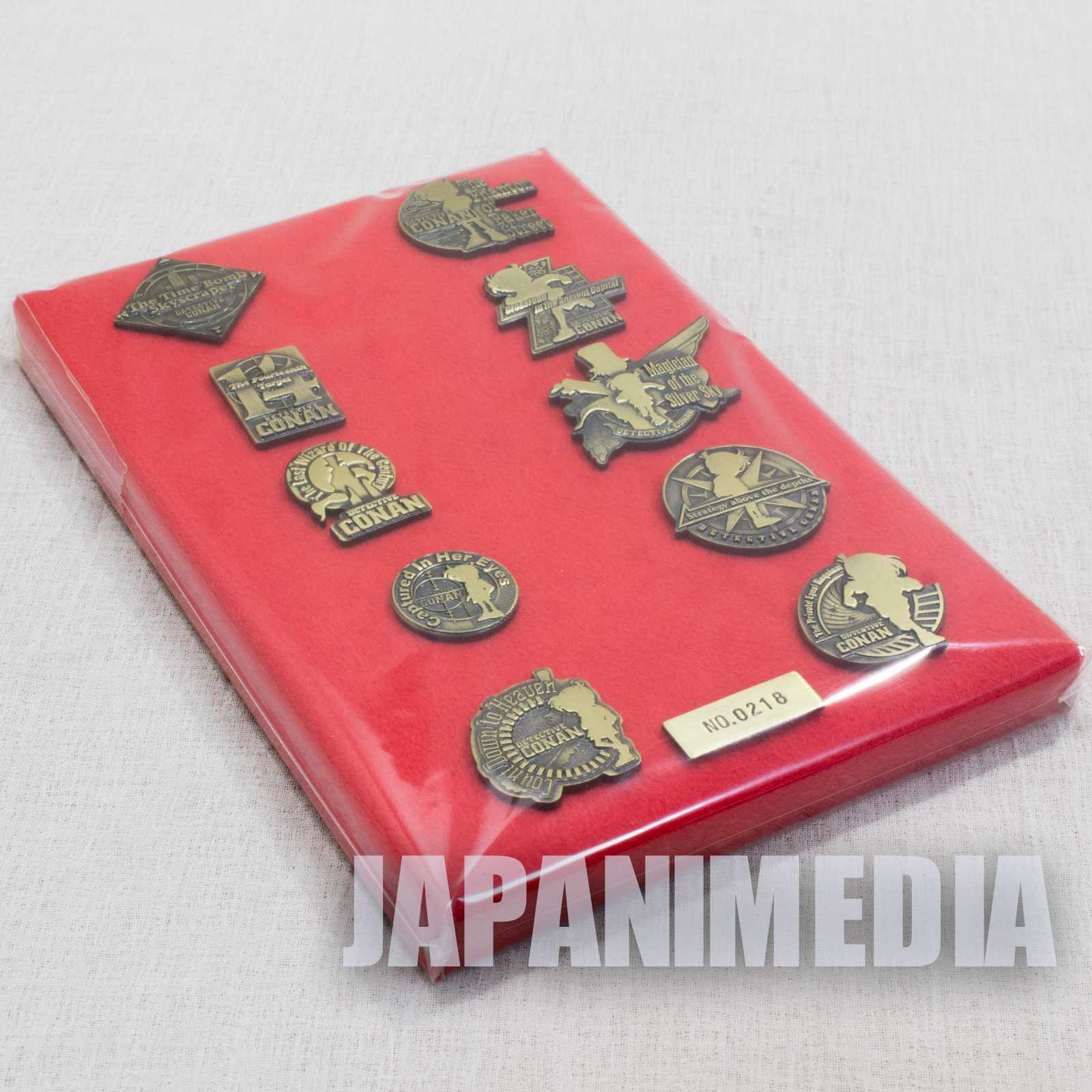 Case Closed Movie Detective Conan 10th Anniversary Memorial Pins 10pc Set (Serial number : No.0218) JAPAN Japanimedia Store