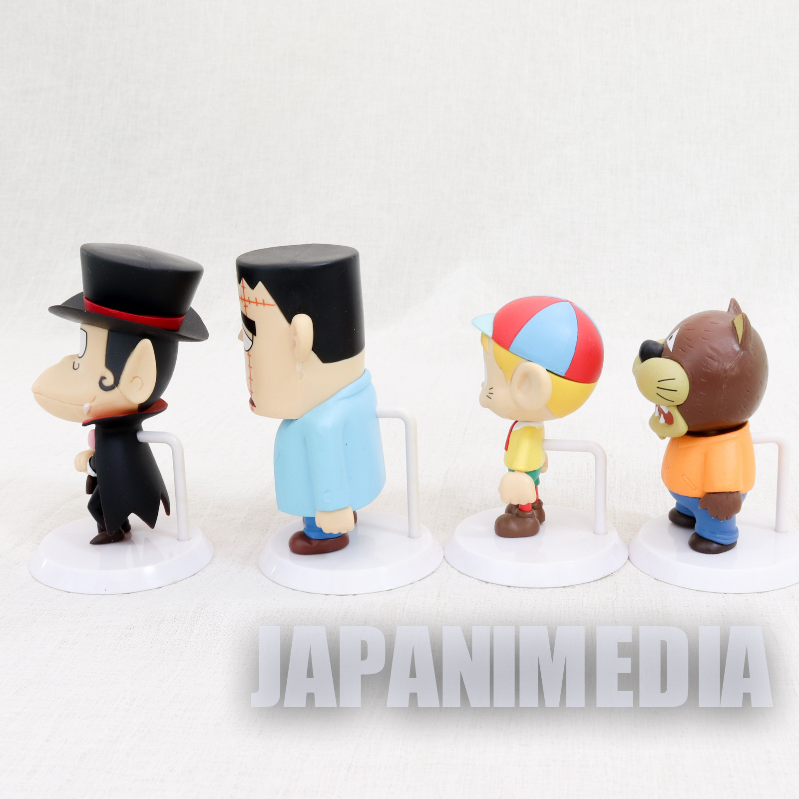 The Monster Kid Chibi Kyun Chara Figure 4pc Set [Kaibutsu-kun / Dracula / Wolfman /Franken] Fujiko Fujio JAPAN