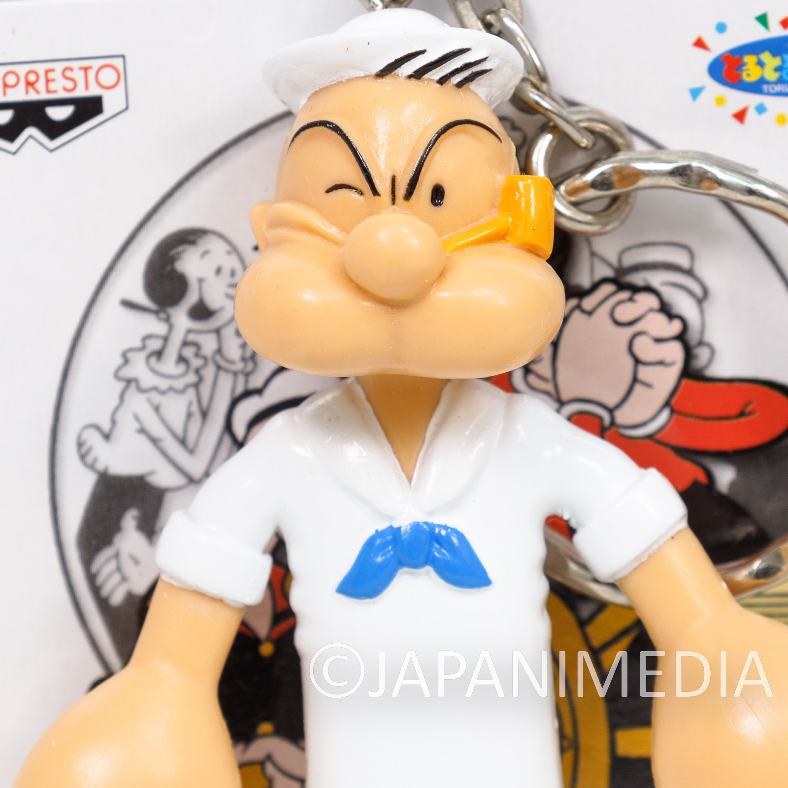 RARE! Popeye Bendable Figure Keychain #1 Banpresto JAPAN