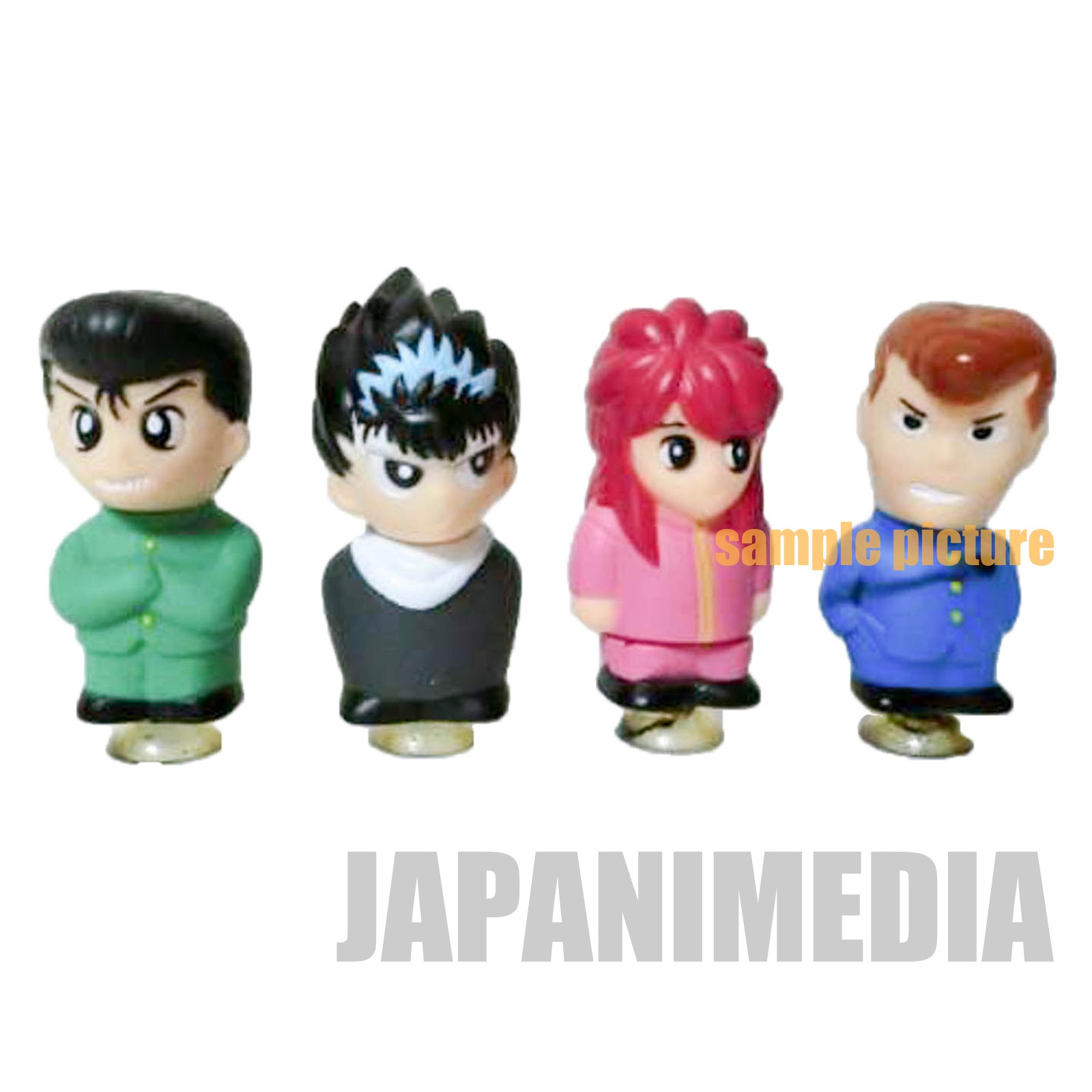 Retro RARE!! Yu Yu Hakusho Mini Mascot figure with Sucker [Yusuke / Kuwabara / Kurama / Hiei] JAPAN ANIME MANGA