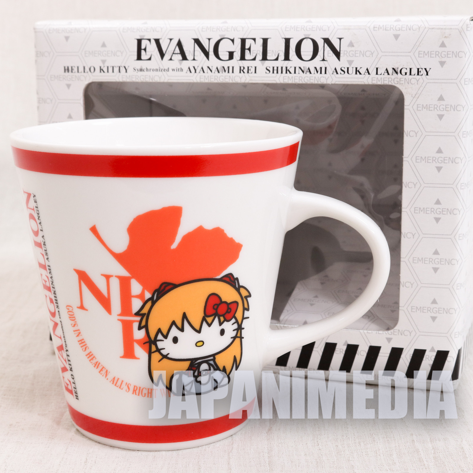 Evangelion x Hello Kitty Mug Asuka Langley Ver. Sanrio JAPAN ANIME