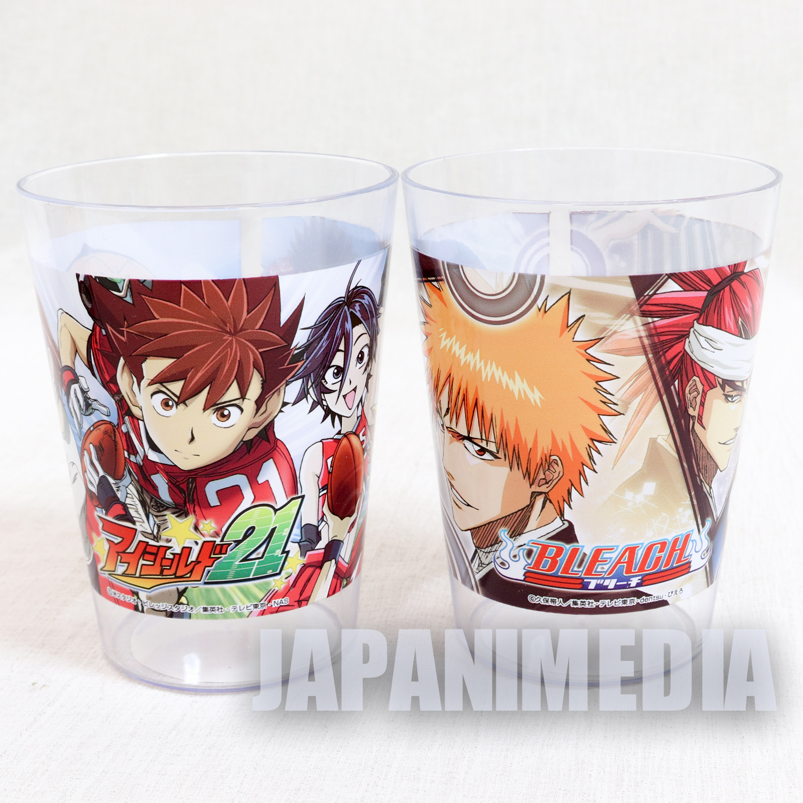 Shonen Jump 40th Anniversary Plastic Cup 4pc Set One Piece Bleach Eyeshield 21