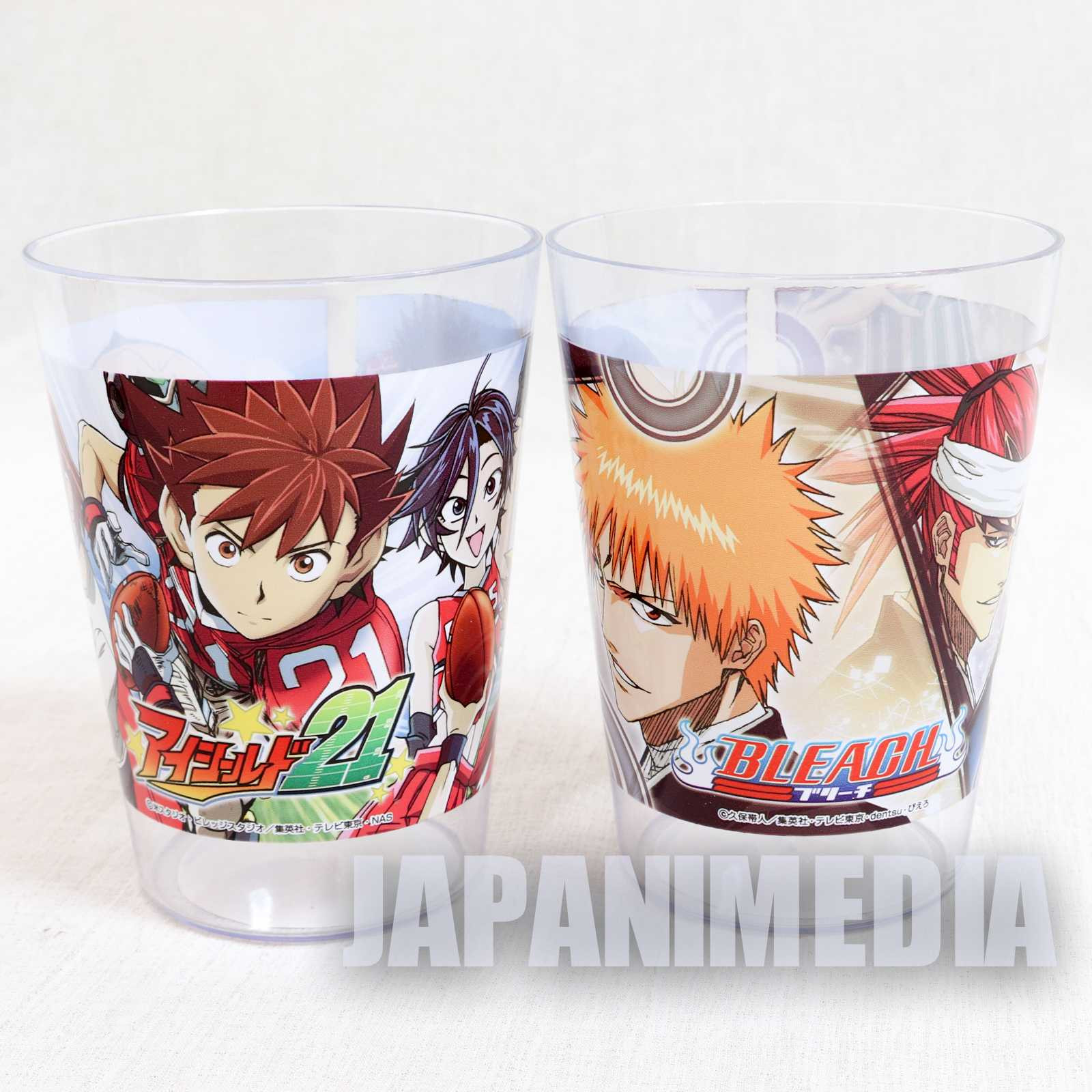 Shonen Jump 40th Anniversary Plastic Cup 4pc Set One Piece BLEACH Eyeshield 21 Japanimedia Store