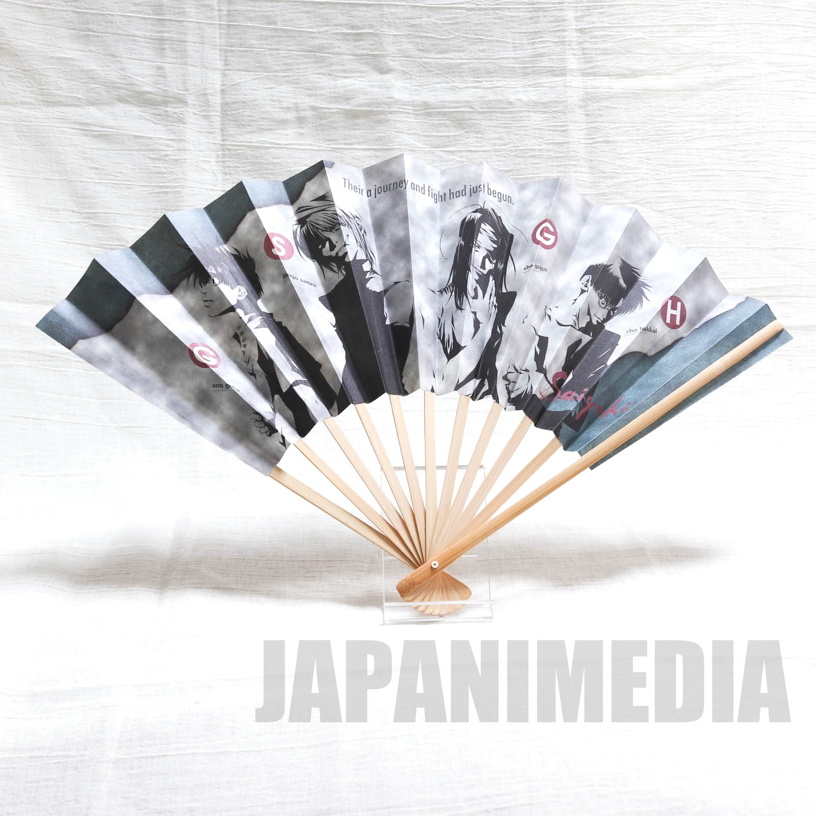 SAIYUKI Folding Fan Japanese Sensu [Sanzo / Goku / Gojyo / Hakkai] JAPAN ANIME MANGA