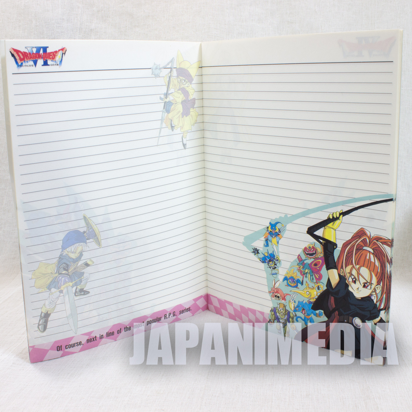 Retro RARE! Dragon Quest IV 6 Notebook Square Enix Warrior